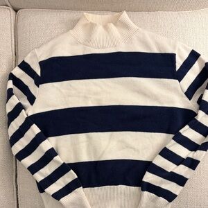 JCrew stripes  Navy and White Sweater